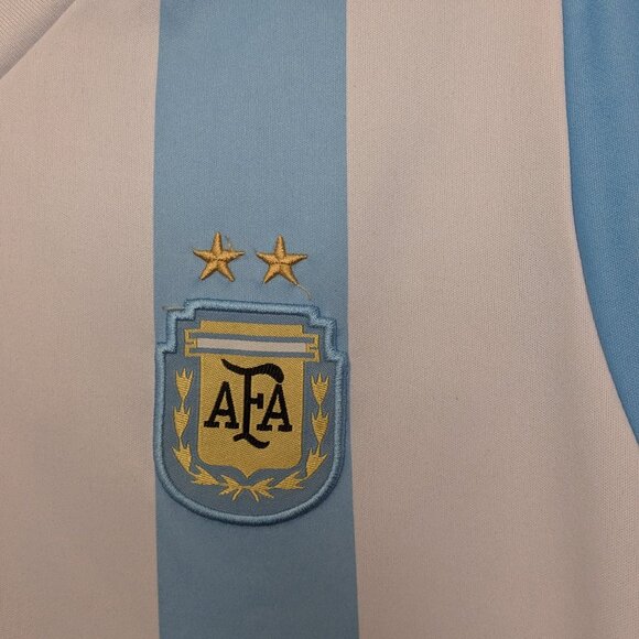 Argentina AFA Soccer Jersey Messi Mens Light Blue White Stripes Size Small - Picture 3 of 8